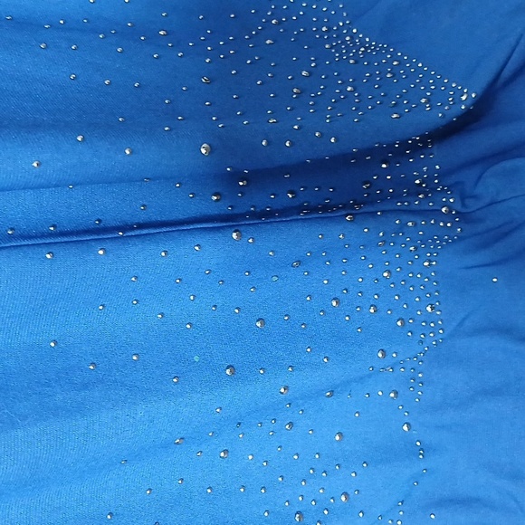 Blue sparkling lace top skirt size small - Picture 3 of 13